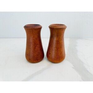 Vintage 1960s Dansk Wood Salt & Pepper Shakers Design by Jens Quistgaard Denmark
